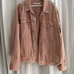 PacSun men’s Distressed Pink Denim Jacket